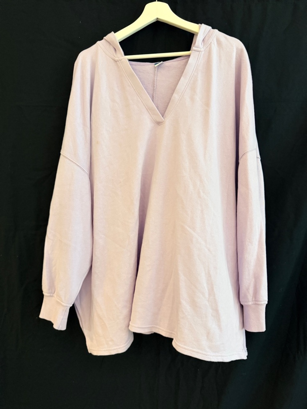 Women’s Lavender Oversized V-Neck Hoodie - Lavender